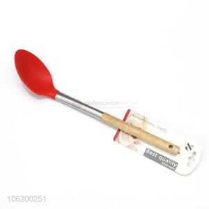 Heat-Resistant Long Handle Silicone Soup Meal Rice Cooking Spoon