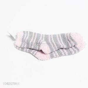 Factory Sales Warm Stripes Towel Sock