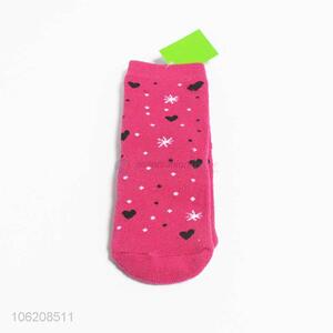 Newly designed women knitted polyester socks with printing