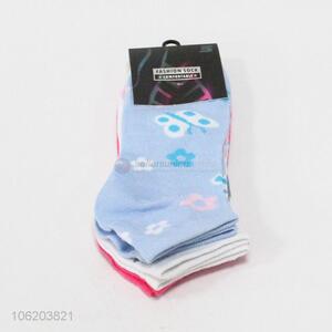 Cute 3pairs polyester knitted ankle socks