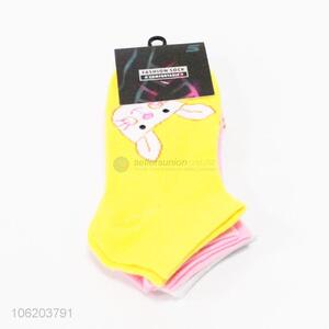 Lovely 3pairs polyester knitted ankle socks