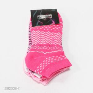 Stylish 3pairs polyester knitted ankle socks