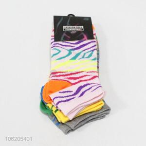 Newly design 3pairs polyester knitted ankle socks