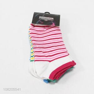 Superior quality 3pairs polyester knitted ankle socks