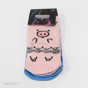 Factory price 2pairs cartoon animal knitted ankle socks