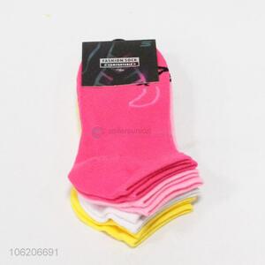 Promotional 4pairs polyester knitted ankle socks