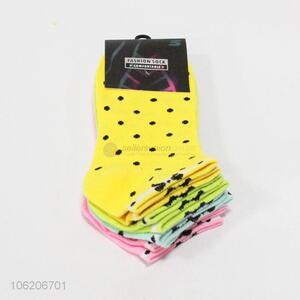 Wholesale 4pairs polyester knitted ankle socks