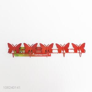 Butterfly Decoration Red Hook Hanging Rack Towel Hanger