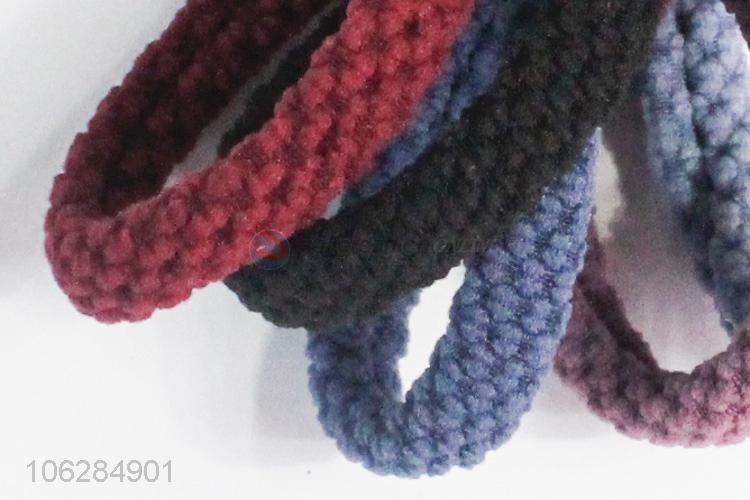 Best selling dark color fluffy cotton hair ring for girls