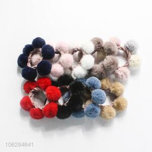 Factory direct supply fashion artificial fur ball hair ring