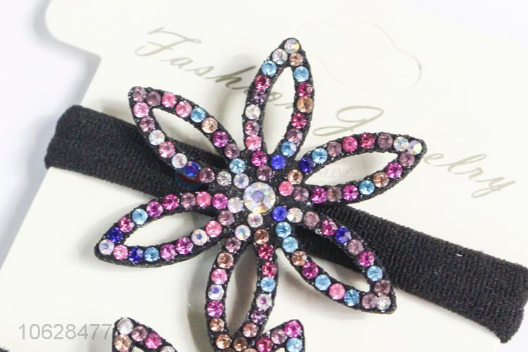 China suppliers colorful glass stones flower hair ring