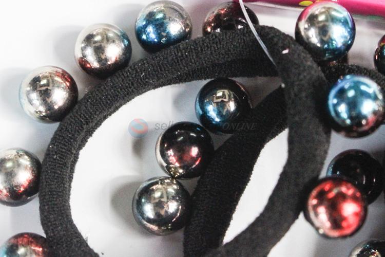 Promotional low price colored steel beads hair ring