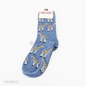 Newly designed giraffe pattern women ankle socks