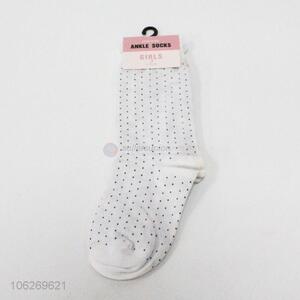 Good quality polka dots ladies winter ankle socks