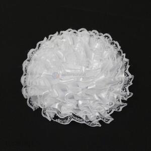 Fashion white polyester flower hair ring