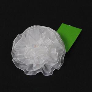 Good quality white polyester flower hair clip