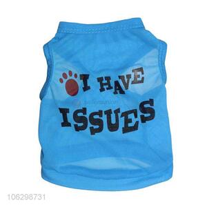 Wholesale Blue Cotton Tank Top For Pet Dog