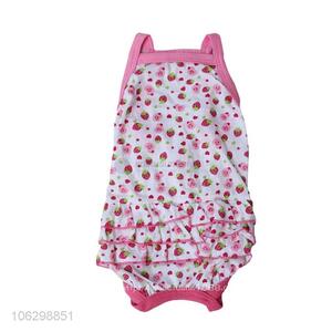 Custom Strawberry Pattern Cotton Pet Dress