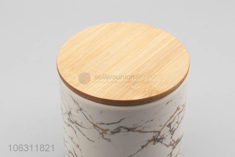 Excellent quality marble effect round ceramic storage jar