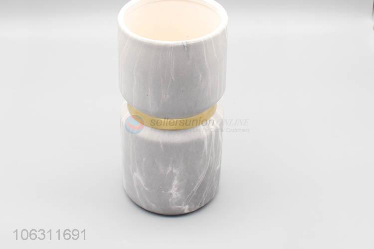 Hot sale modern decoration marble effect ceramic vase