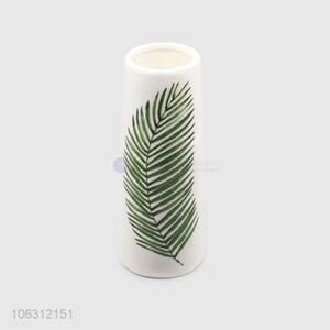 New style green leaf printing porcelain flower vase