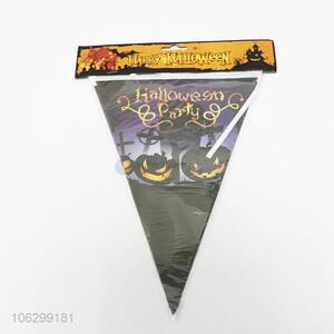 Wholesale Halloween decor pumpkin printing triangle flag pennant