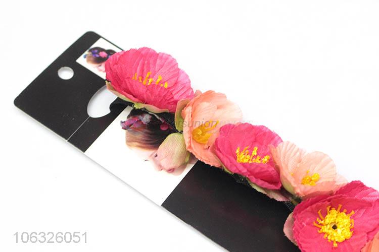 Wholesale Cheap Elastic Artificial Flower Handmade Headband