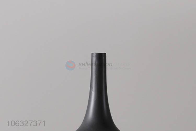 Wholesale Hotel Home Decoration Black Matte Ceramic Flower Vase