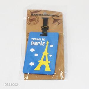 Premium quality cartoon tower design pvc luggage tag