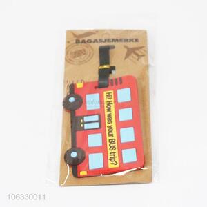 China factory cartoon bus design pvc luggage tag