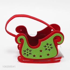 Wholesale price Christmas felt crafts sleigh shaped basket