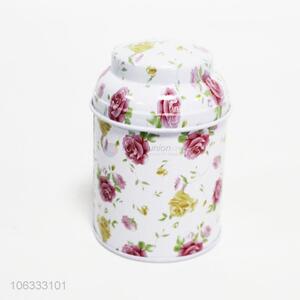 Latest style floral printed tinplate cans candy box