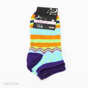 Wholesale colorful geometric pattern ankle socks for women