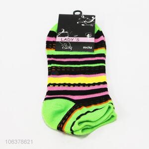 Good quality women colorful striped summer ankle socks