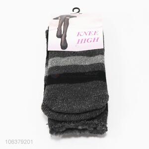 Good sale women striped winter thermal knee high socks