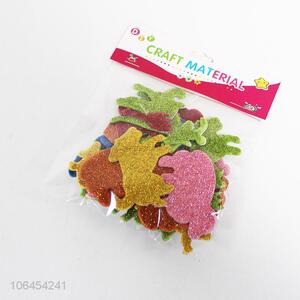 Low price kids DIY EVA foam animal stickers with glitter