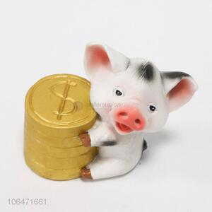 High sales home decoration resin pig money box resin craft