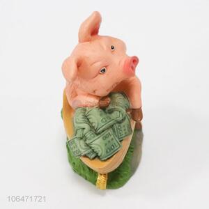 Customized home ornaments pig shape resin money box polyresin crafts