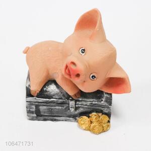 Promotional decorative resin piggy money box resin saving box