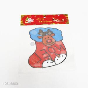 New Design Christmas Sock Shape PVC Window Sticker