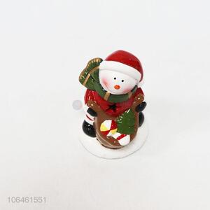 Cheap price Christmas decoration ceramic crafts with snowman design