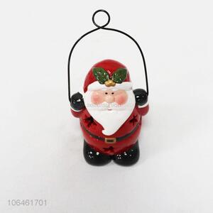 Premium quality ceramic crafts santa claus lantern christmas decoration