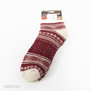 OEM ladies Christmas socks winter warm knitted fuzzy socks