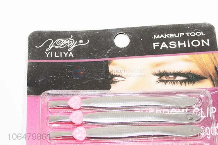 Best selling women makeup tools metal eyebrow tweezers