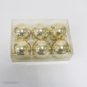 Top selling Xmas decorations 6pcs golden Christmas balls