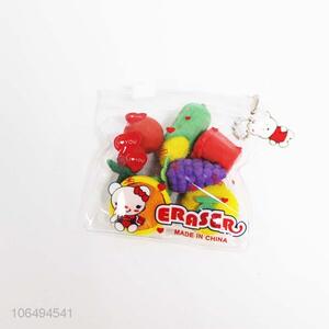 Good quality creative fruit design erasers for kids