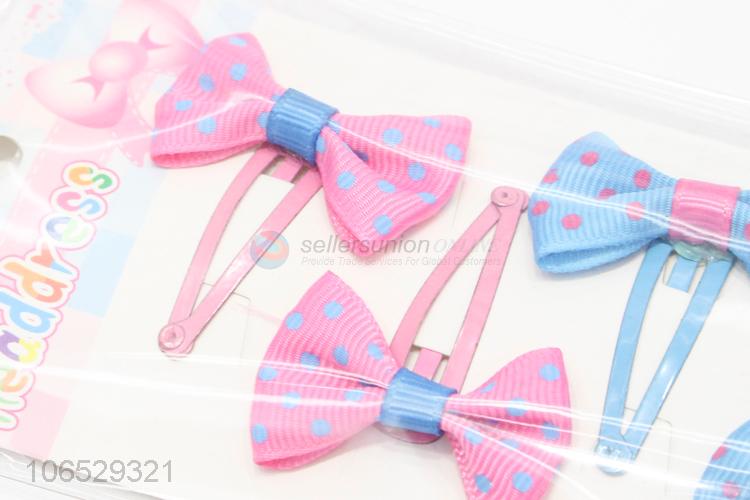 New Product Sweet Style Bowkot Hair Clip Colorful Hairpin Set For Baby Children