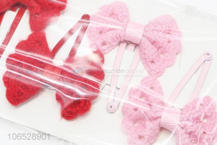 Custom Lovely Hairpin Kids Bow Hair Clip Set For Girls