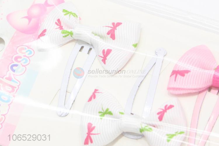 New Style Hair Accessories Kids Color Bow Hairpin Set