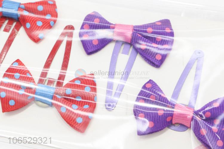 New Product Sweet Style Bowkot Hair Clip Colorful Hairpin Set For Baby Children